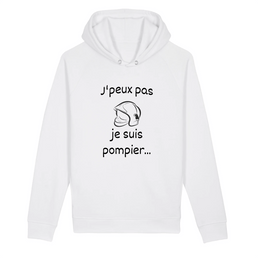 Sweat shirt à capuche unisexe pompier  - J'peux pas je suis pompier... - POMPIER SHOP