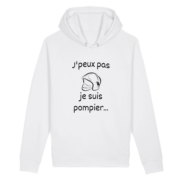 Sweat shirt à capuche unisexe pompier  - J'peux pas je suis pompier... - POMPIER SHOP