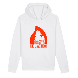 Sweat shirt à capuche unisexe couleurs - Toujours dans le feu de l'action - POMPIER SHOP