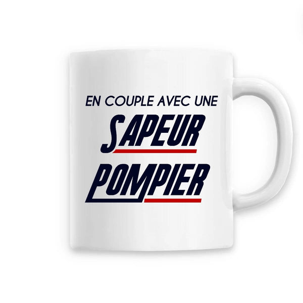 Mug céramique pompier - En couple avec une sapeur pompier - POMPIER SHOP