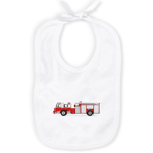 Bavoir Bébé pompier Bio- Camion de pompier - POMPIER SHOP