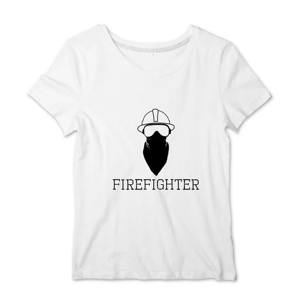 T-shirt pompier Femme - Firefighter noir - POMPIER SHOP