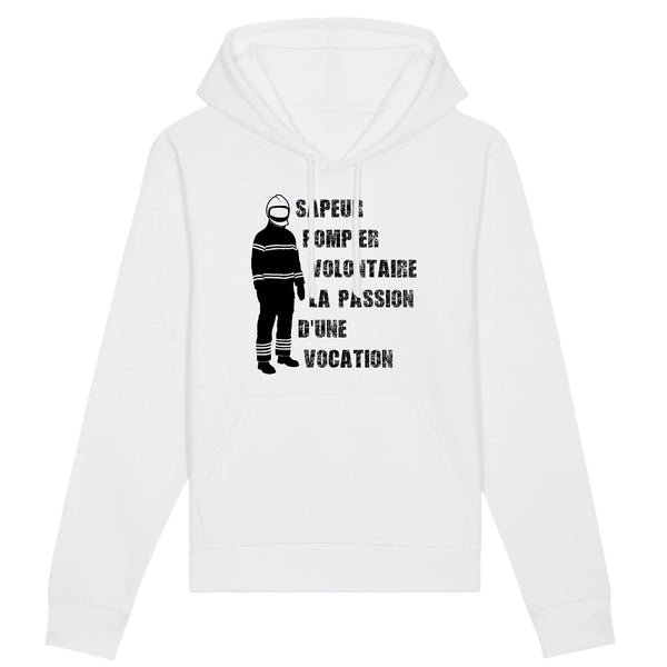 Sweat-shirt à capuche pompier unisexe - Sapeur pompier volontaire la passion d'une vocation - POMPIER SHOP