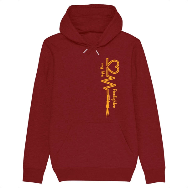 Sweat shirt à capuche pompier unisexe - Firefighter my life - POMPIER SHOP