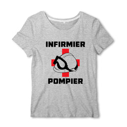 T-shirt pompier Femme - Infirmier pompier - POMPIER SHOP