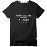 T-shirt pompier Homme - Célibataire recherche la flamme de sa vie - POMPIER SHOP