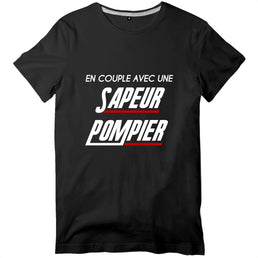 T-shirt pompier Homme - En couple avec une sapeur pompier - POMPIER SHOP