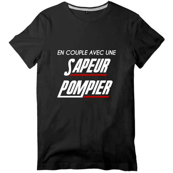 T-shirt pompier Homme - En couple avec une sapeur pompier - POMPIER SHOP