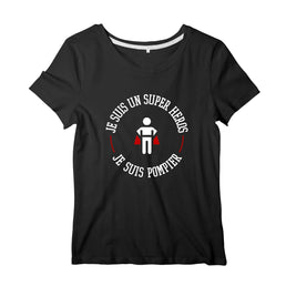 T-shirt pompier Femme - Je suis un super héros - POMPIER SHOP