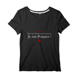 T-shirt pompier Femme - Parce que l'humain passe avant tout - POMPIER SHOP