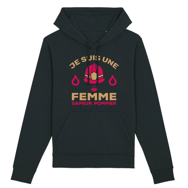 Sweat-shirt à capuche pompier Femme - Je suis une femme sapeur pompier - POMPIER SHOP