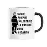 Mug céramique pompier - Sapeur pompier volontaire la passion d'une vocation - POMPIER SHOP