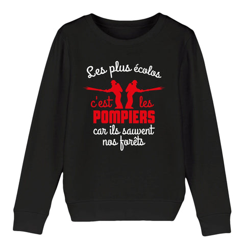 Sweat-shirt pompier Enfant - Les plus écolos c'est les pompiers - POMPIER SHOP