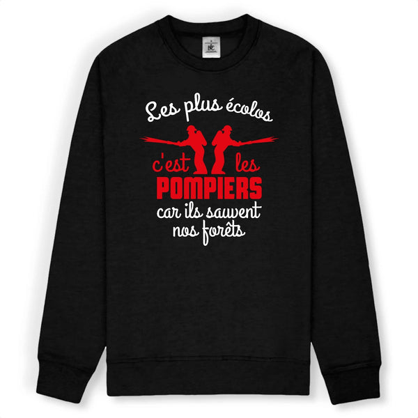 Sweat-shirt pompier unisexe - Les plus écolos c'est les pompiers - POMPIER SHOP