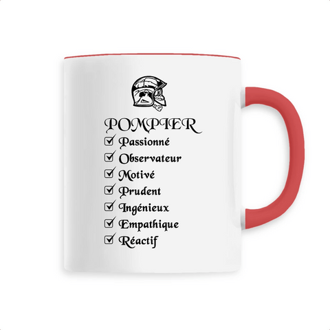 Mug céramique pompier - Pompier qualité - POMPIER SHOP