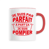 Mug céramique pompier - Je suis pas parfait à part ça je suis pompier - POMPIER SHOP