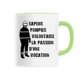 Mug céramique pompier - Sapeur pompier volontaire la passion d'une vocation - POMPIER SHOP